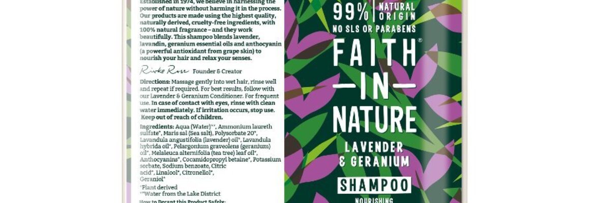 Faith in nature Lavender and geranium shampoo